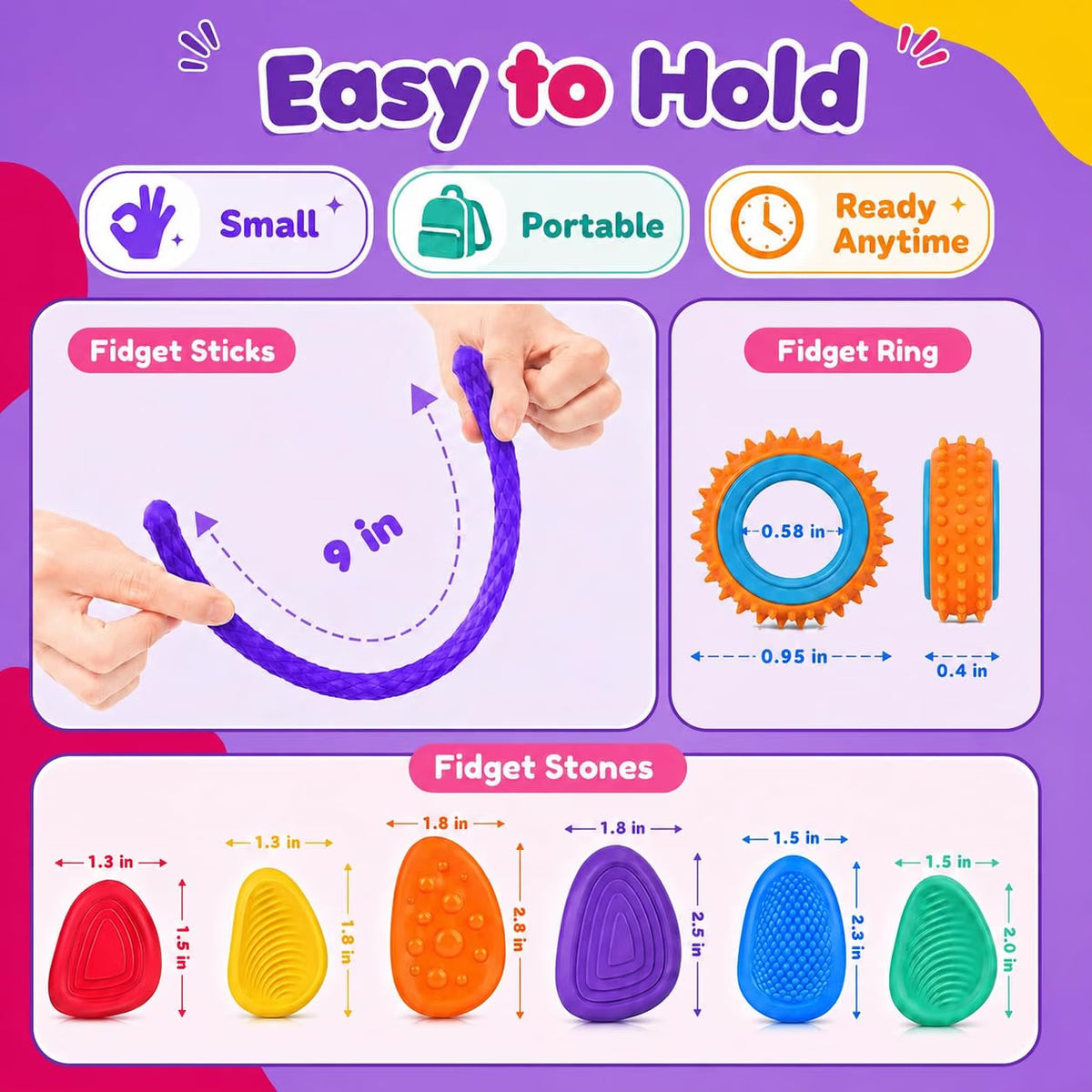 LESONG 矽膠感統減壓玩具套裝 24 Pack Silicone Sensory Fidget Set