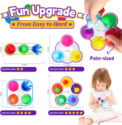 LESONG 色彩配對感統玩具 4入組 Color Sorting Fidget Toys - 4 Pack