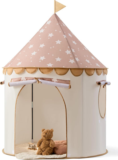 卡其城堡兒童室內遊戲帳篷 Khaki Castle Play Tent for Kids - Portable Indoor Playhouse