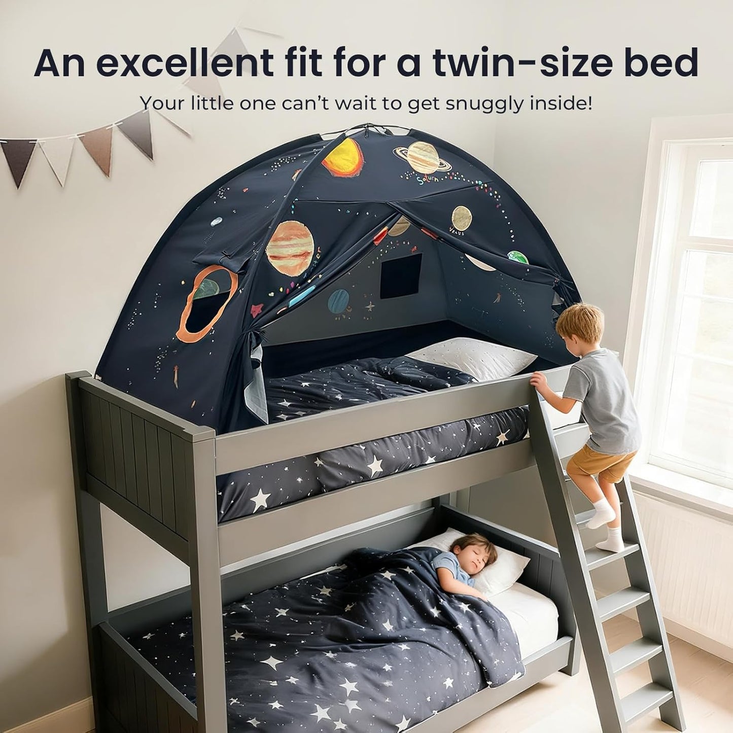 太空星系兒童床帳篷 (9大行星設計) Space Galaxy Bed Tent - 9 Planets Sleeping Canopy