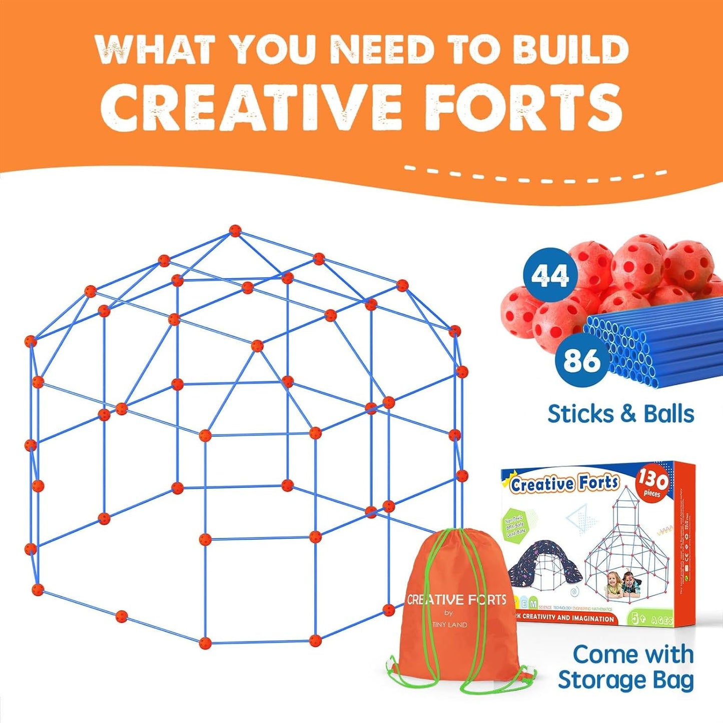 Tiny Land 城堡搭建套組 130件 Fort Builder Kit 130-Piece