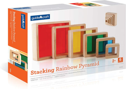 Guidecraft 彩虹堆疊金字塔-幼兒色彩探索學習玩具 Stacking Rainbow Pyramid - Colorful