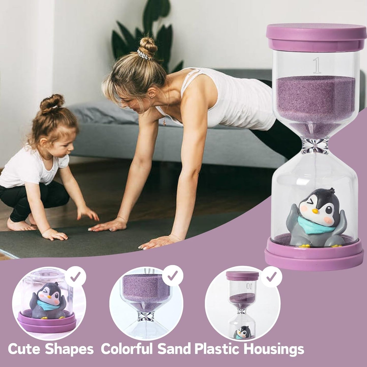 企鵝沙漏計時器 1分鐘視覺化時間教具 Penguin Sand Timer 1-Min Visual Time Tool