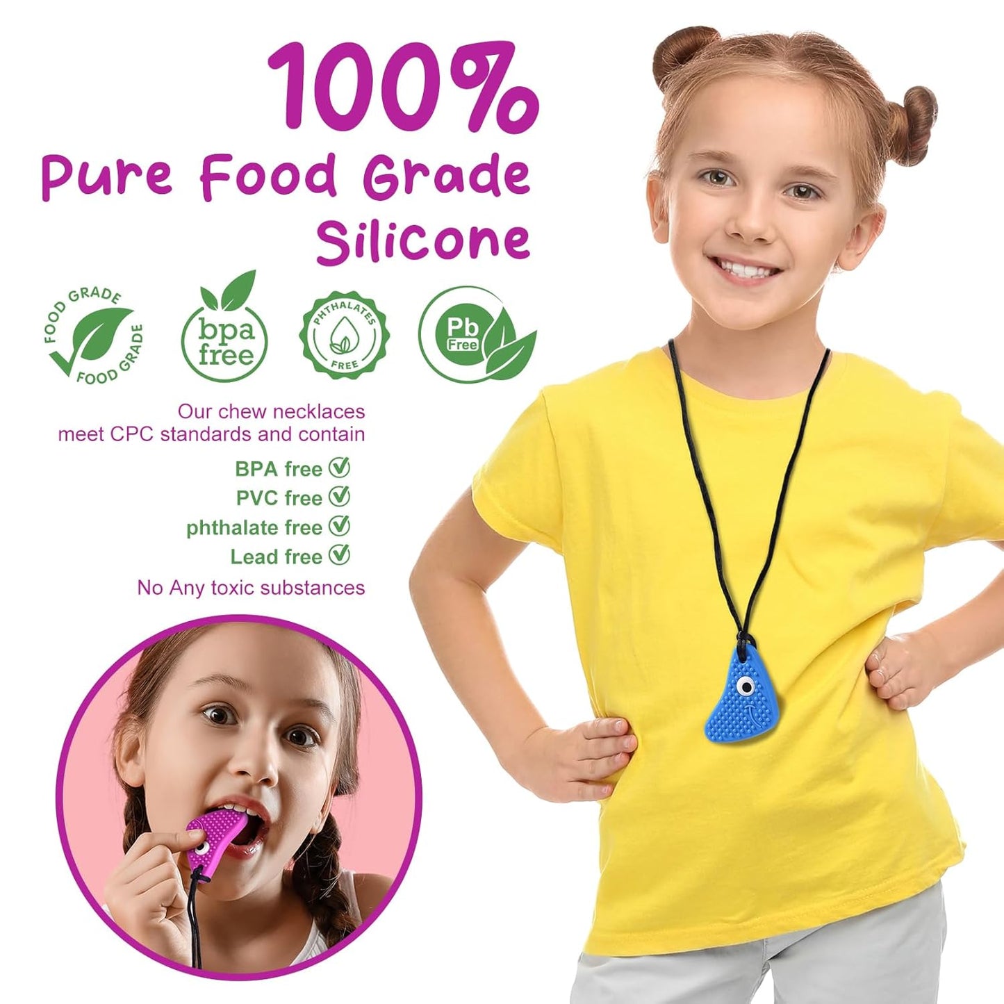 Seeway 感統咀嚼項鍊 5件組 Chew Necklaces – 5 Pack