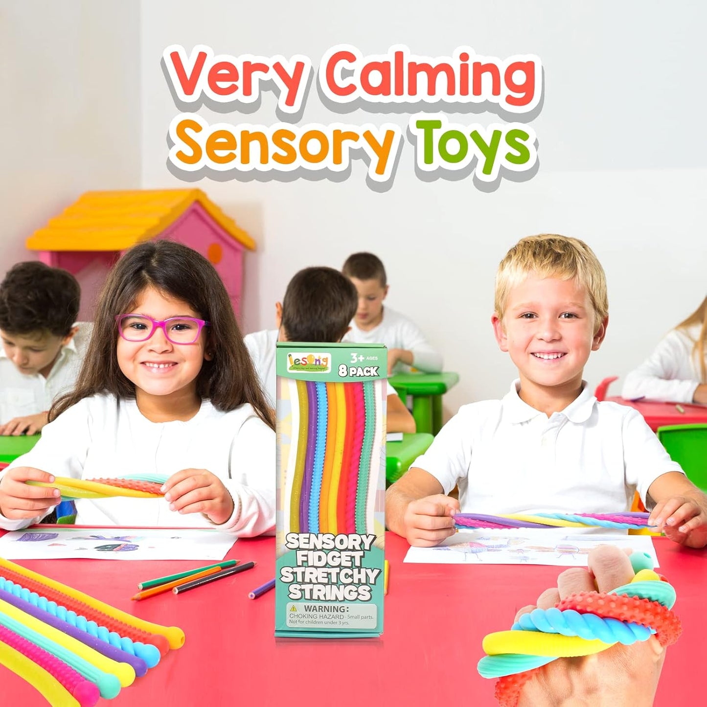 夜光拉伸麵條玩具 Glow &amp; Stretch Sensory Strings