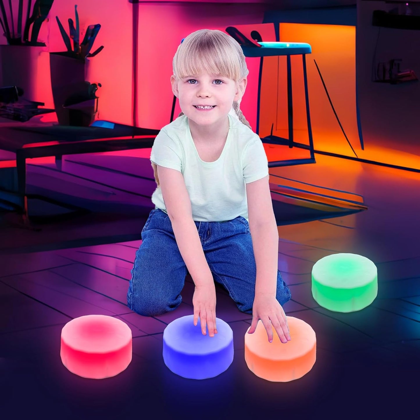 發光感統踏石 6入組  Light-Up Stepping Stones 6-Pack