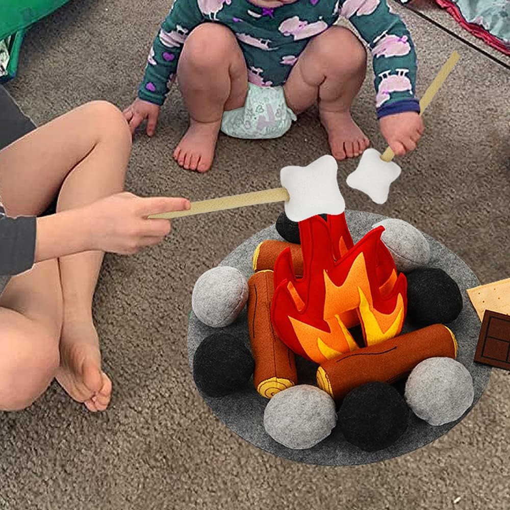 23件組 仿真營火毛氈遊戲套裝 23 PCS Pretend Campfire Plush Playset