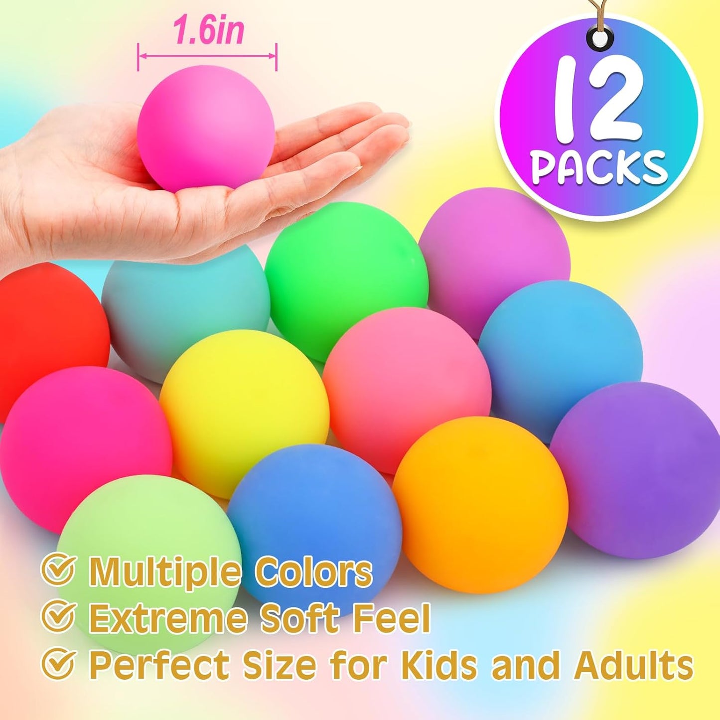12入舒壓慢回彈球 12-Pack Slow-Rise Stress Balls