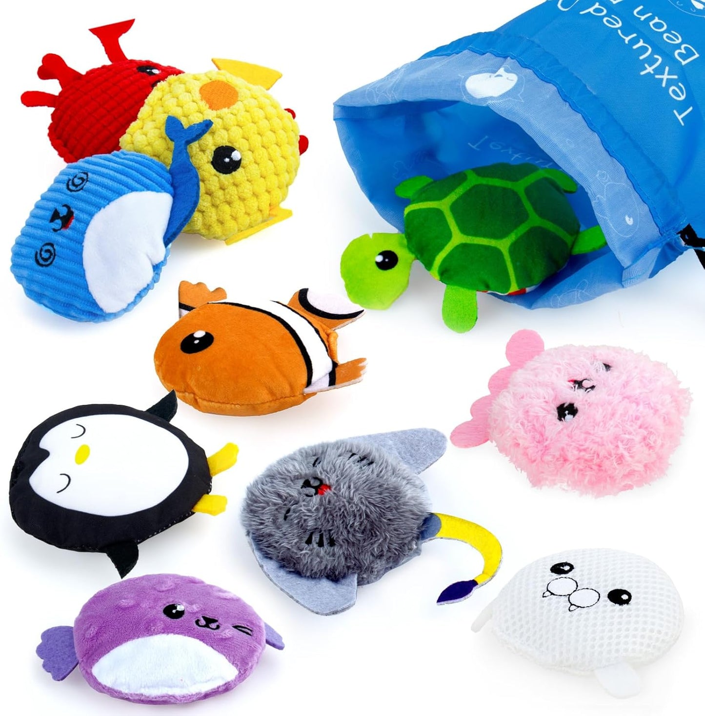 teytoy 海洋動物感官紋理豆袋 10入 Ocean Animal Sensory Bean Bags - 10pcs Texture Set