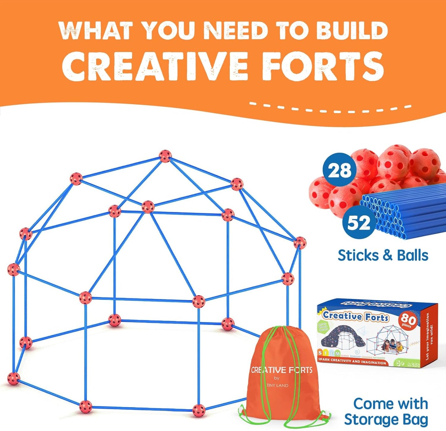 Tiny Land 城堡搭建套組 80件 Fort Builder Kit 80-Piece