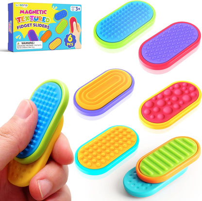 LESONG 磁吸滑動感統玩具 Magnetic Silicone Slider Fidget Toys - 6/18 Pack