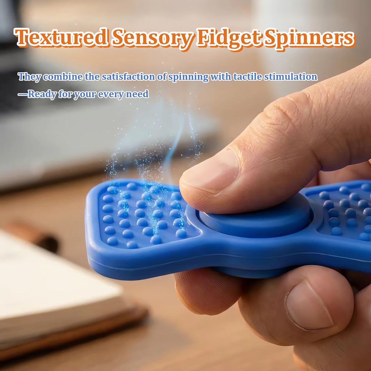 二合一矽膠觸感指尖陀螺 2-in-1 Textured Silicone Fidget Spinners (Pack of 6)