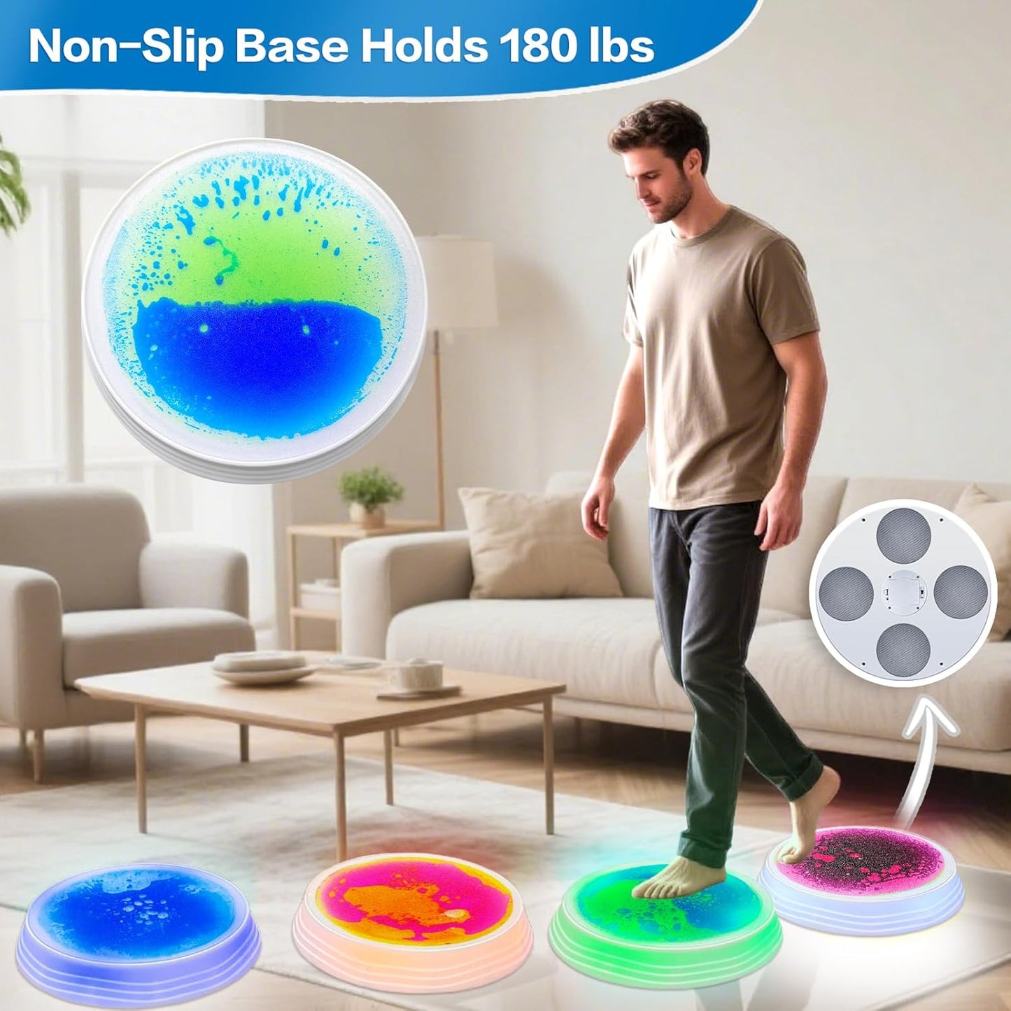 發光液態感統踏石 4入組 Light-Up Liquid Stepping Stones 4-Pack