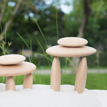 Guidecraft 木製堆石積木 20件自然河石材質建構組 Wood Stackers River Stones