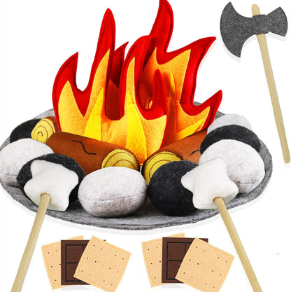 23件組 仿真營火毛氈遊戲套裝 23 PCS Pretend Campfire Plush Playset