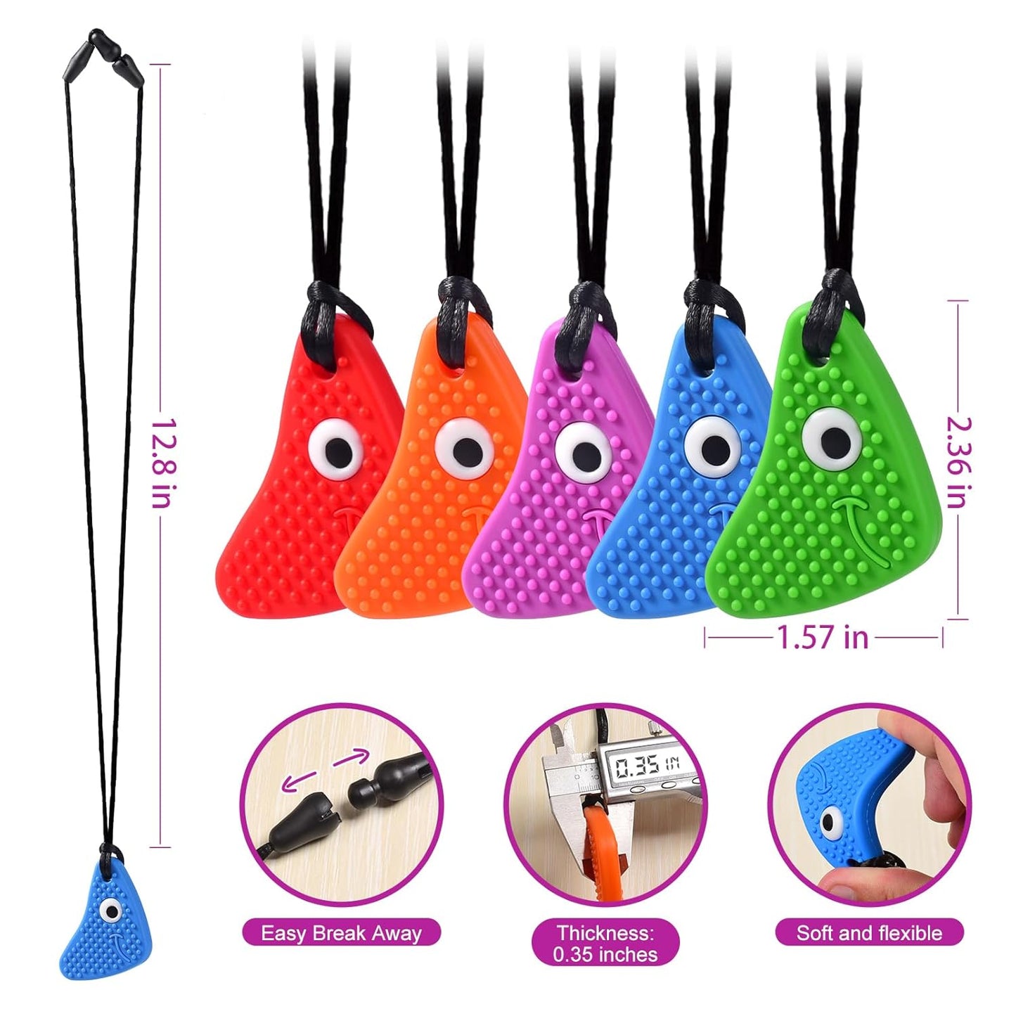 Seeway 感統咀嚼項鍊 5件組 Chew Necklaces – 5 Pack