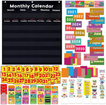 月曆天氣學習圖表 Monthly Calendar & Weather Pocket Chart