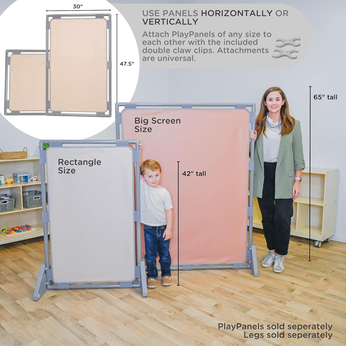 課室自由組合活動隔板 長方形 Kids Room Divider & Sensory Flex-Space Partition Rectangle