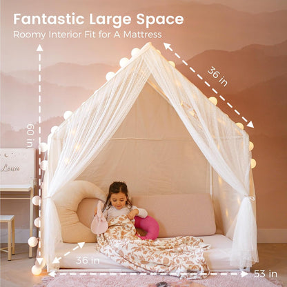 波西米亞風蕾絲兒童遊戲帳篷 Boho Lace Play Tent for Kids