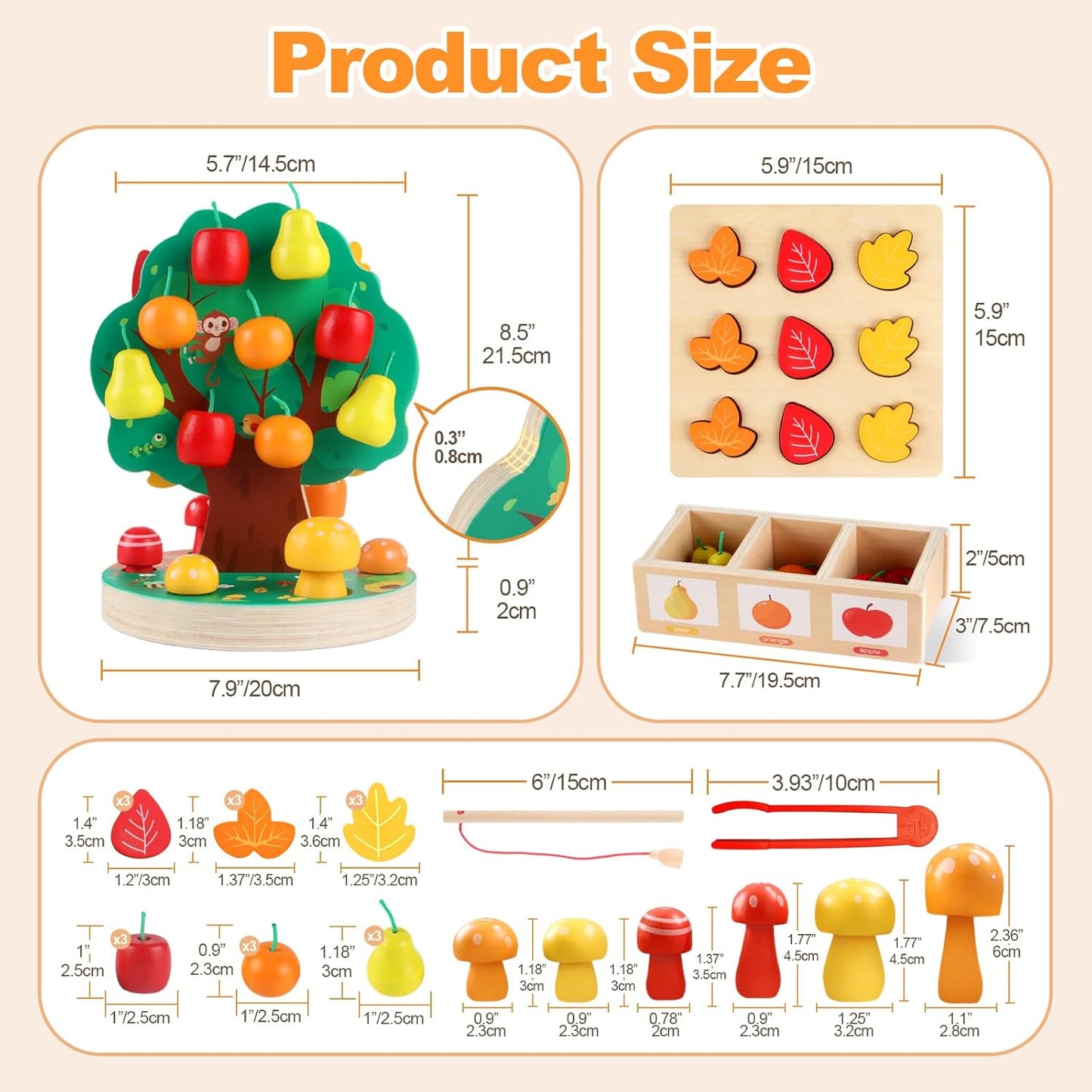 木質摘蘋果玩具 Fruit Picking Tree