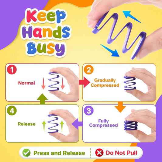 LESONG 彈簧指尖按壓玩具 Springy Coil Finger Fidget Toys (Pack of 12)