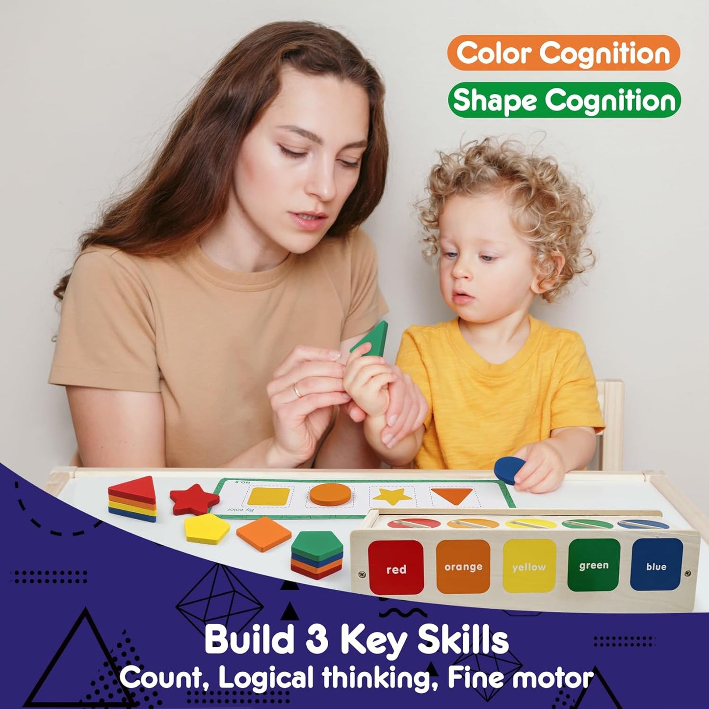 木質顏色形狀分類玩具 Wooden Color & Shape Sorter Toy