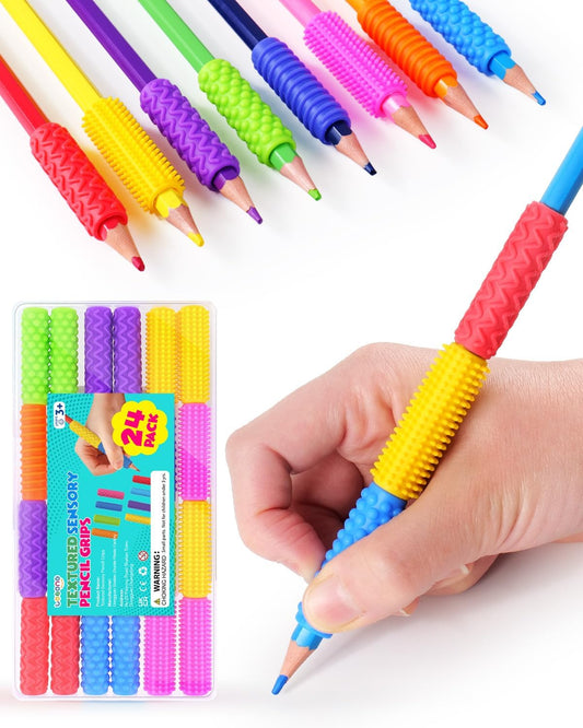 LESONG 紋理矽膠握筆器 24入組 Textured Pencil Toppers 24-Pack