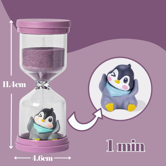 企鵝沙漏計時器 1分鐘視覺化時間教具 Penguin Sand Timer 1-Min Visual Time Tool