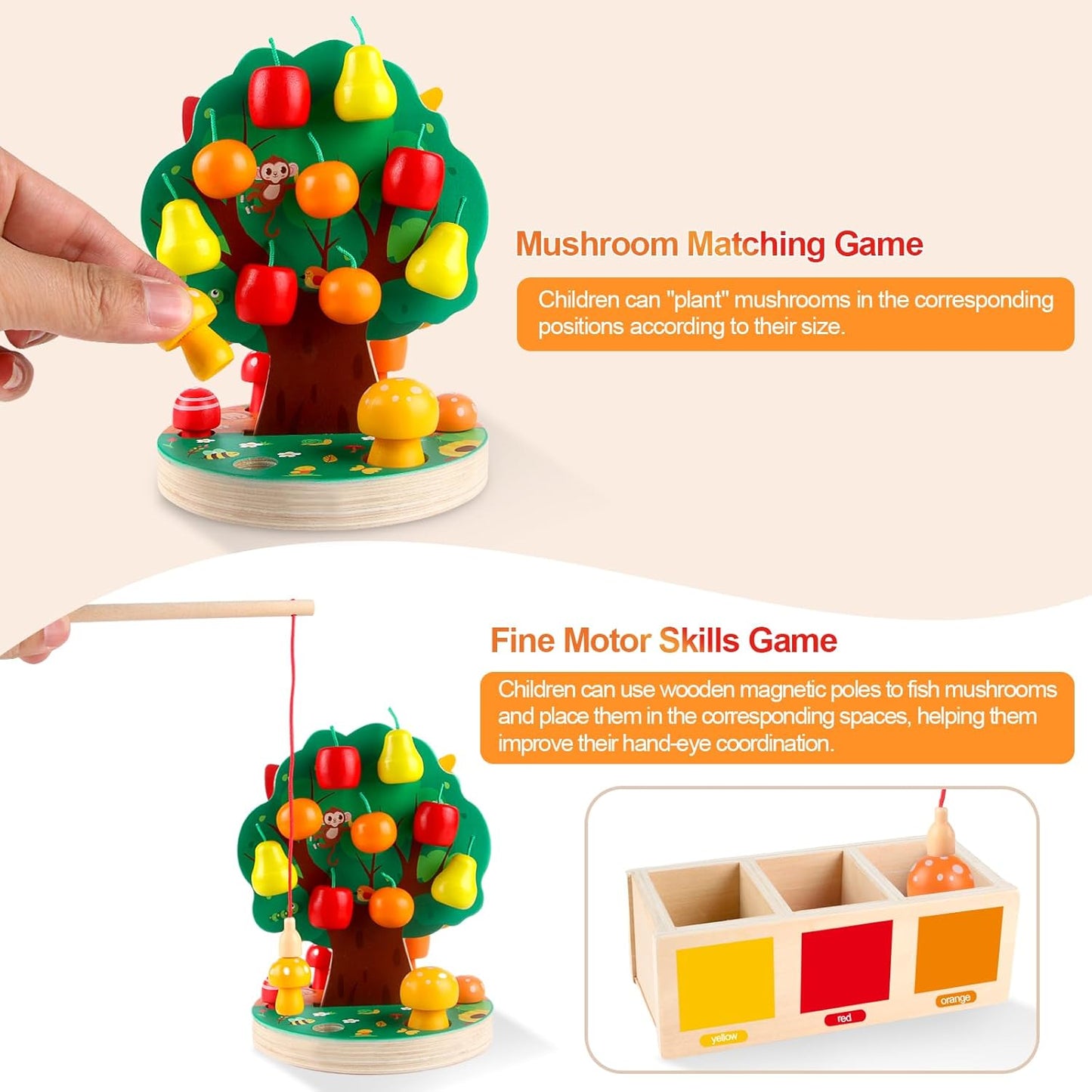 木質摘蘋果玩具 Fruit Picking Tree