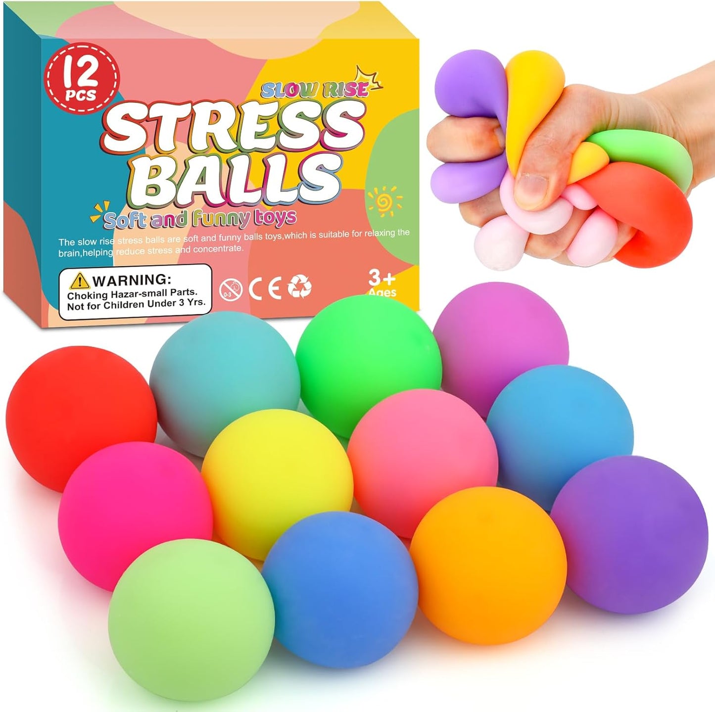12入舒壓慢回彈球 12-Pack Slow-Rise Stress Balls