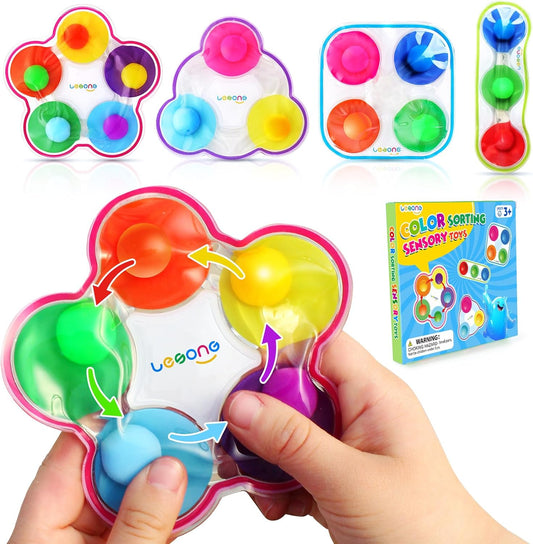 LESONG 色彩配對感統玩具 4入組 Color Sorting Fidget Toys – 4 Pack