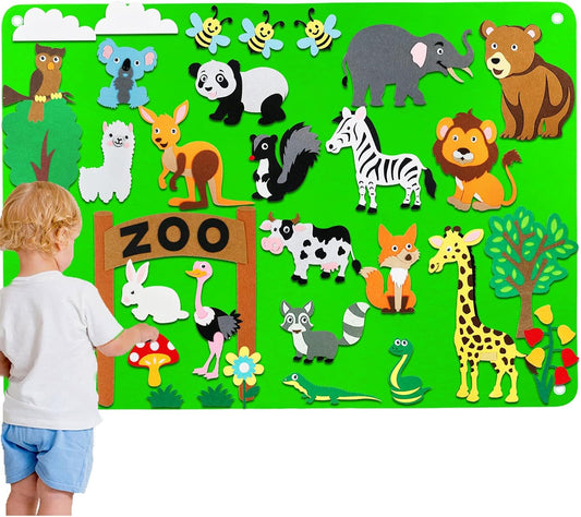 動物園毛氈故事板套裝 Zoo Animals Felt Board Story Set