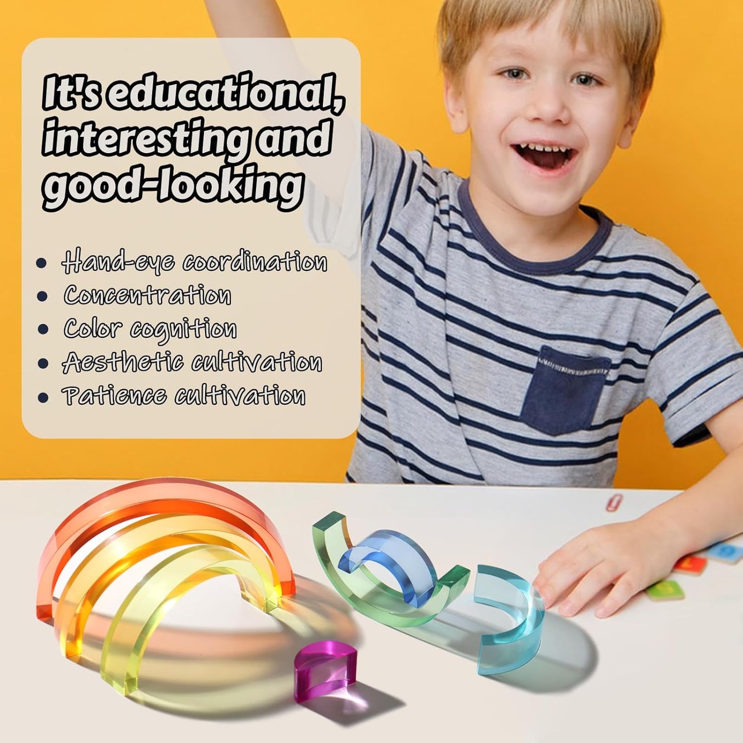 7色漸層拱形積木 Acrylic Rainbow Blocks Set