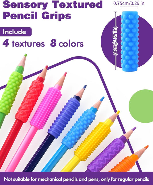 LESONG 紋理矽膠握筆器 24入組 Textured Pencil Toppers 24-Pack
