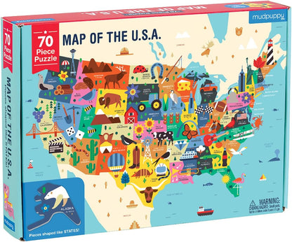 Mudpuppy 美國地圖拼圖 Map of the USA Puzzle