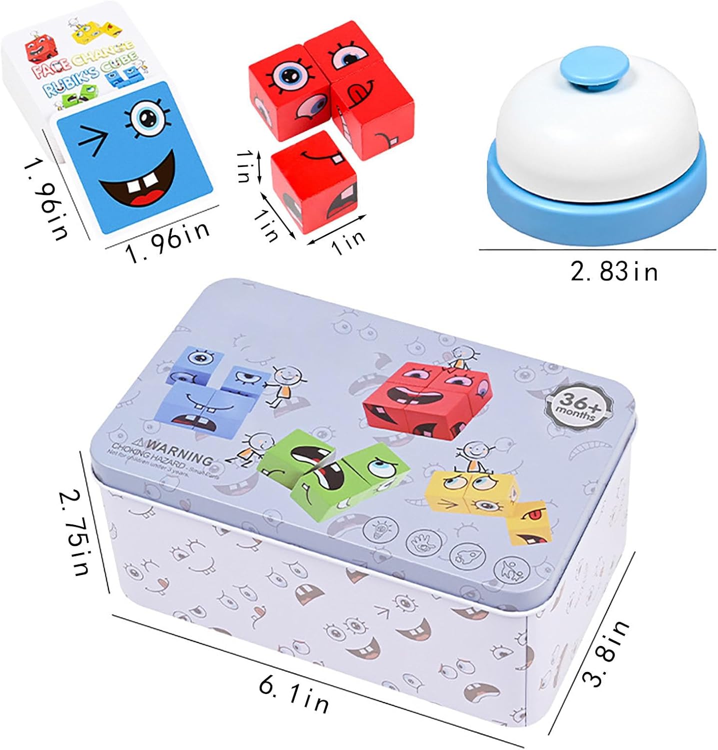 木製表情魔方配對遊戲 Wooden Face Expression Puzzle Cubes