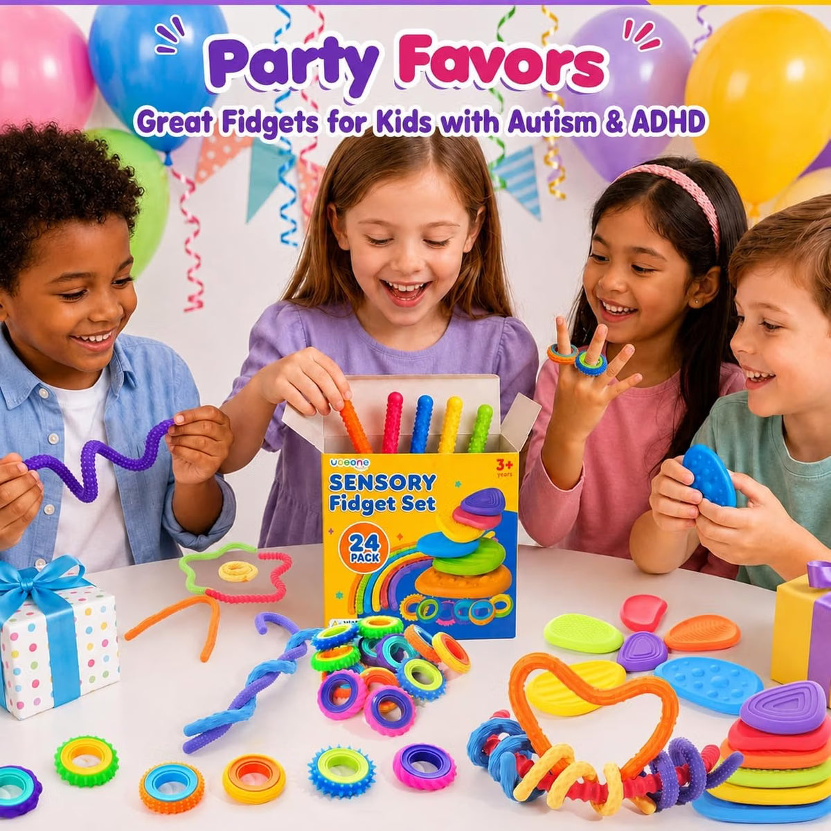 LESONG 矽膠感統減壓玩具套裝 24 Pack Silicone Sensory Fidget Set