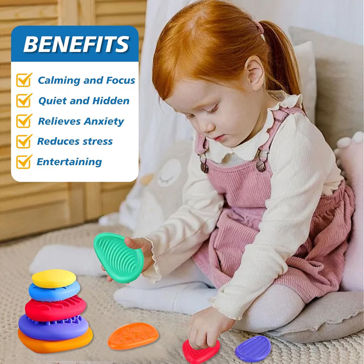 安撫石感統觸覺減壓石 Worry Stones Sensory Calming Stones (Pack of 6)