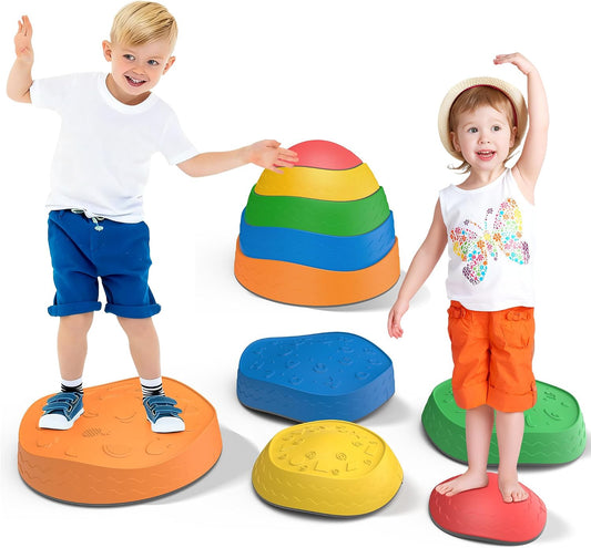 彩虹過河石 34×9cm（5件套）Rainbow Balance Stepping Stones