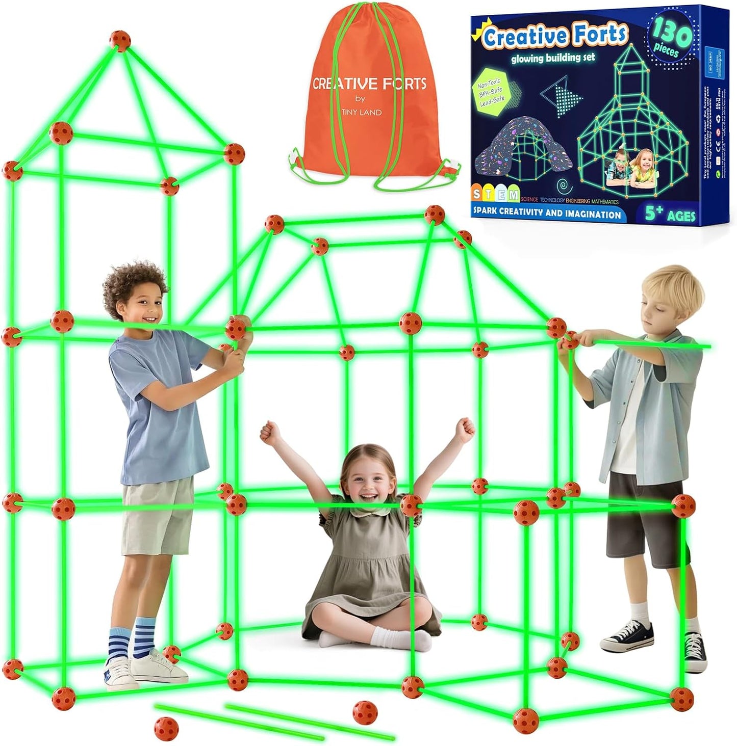 Tiny Land 夜光城堡搭建組 130件組 Glow Fort Kit 130-Piece
