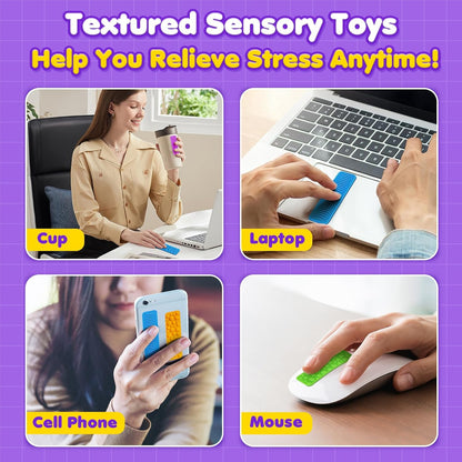 LESONG 吸盤紋理感統貼條 Textured Suction Fidget Strips - 8/24 Pack