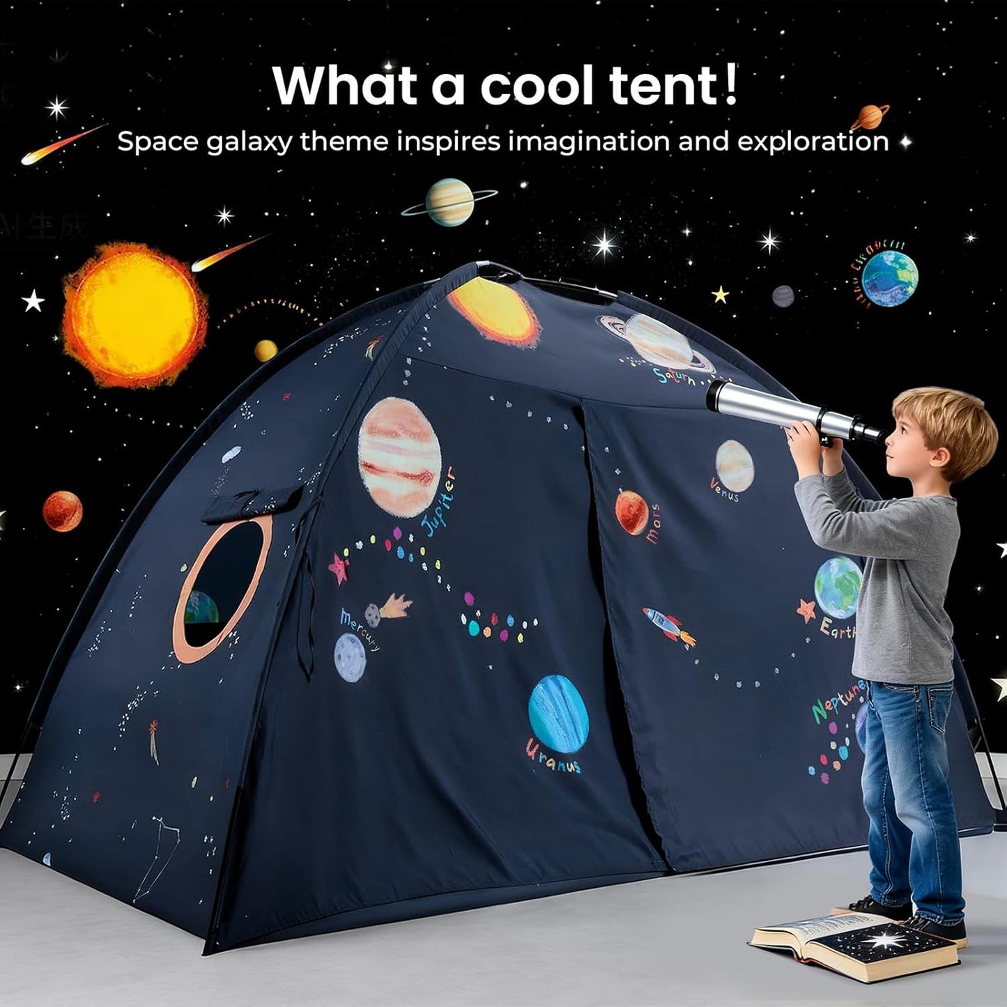 太空星系兒童床帳篷 (9大行星設計) Space Galaxy Bed Tent - 9 Planets Sleeping Canopy