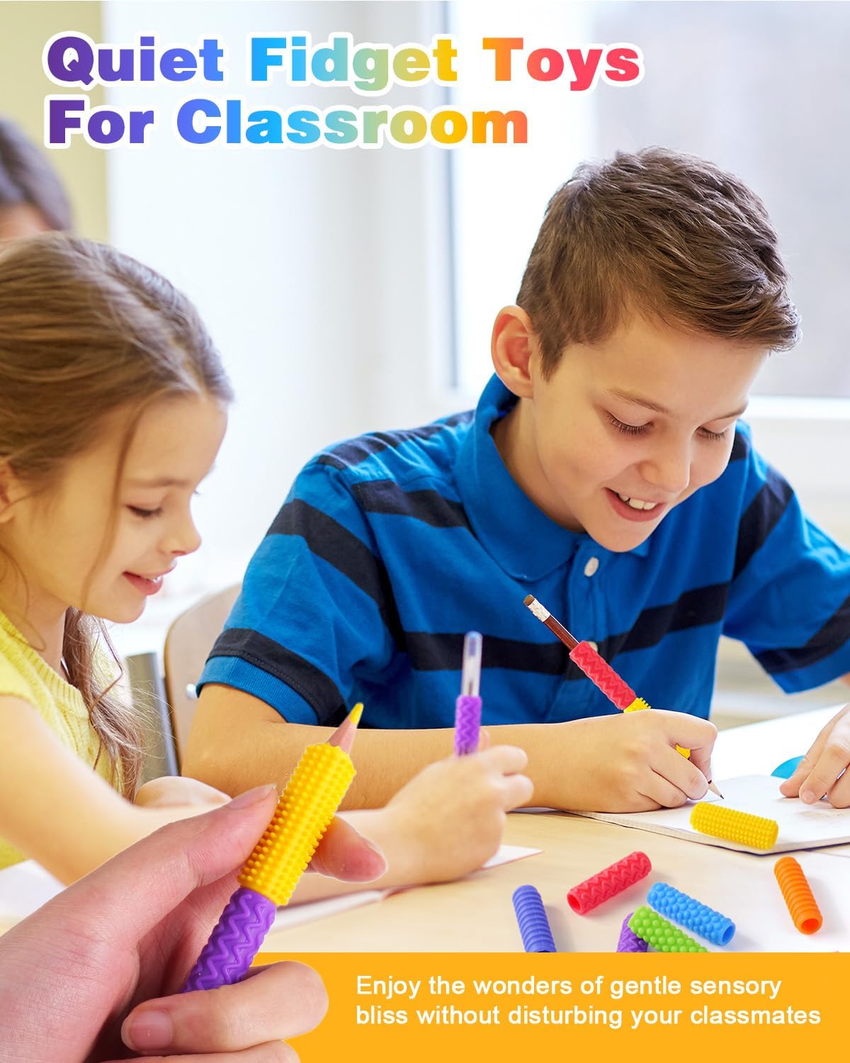 LESONG 紋理矽膠握筆器 24入組 Textured Pencil Toppers 24-Pack