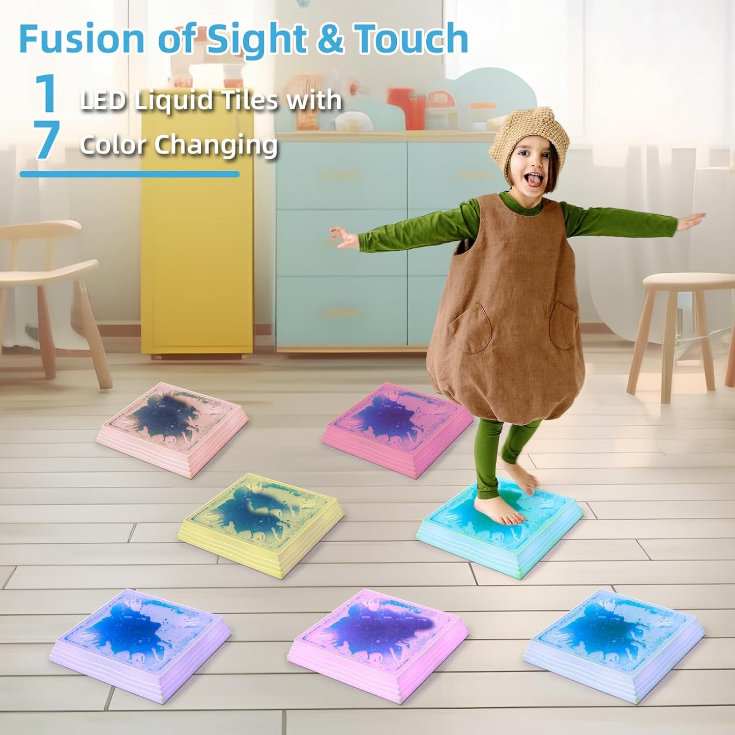 Art3d 互動變色地磚（3入組）Sensory Tiles (3-Pack)
