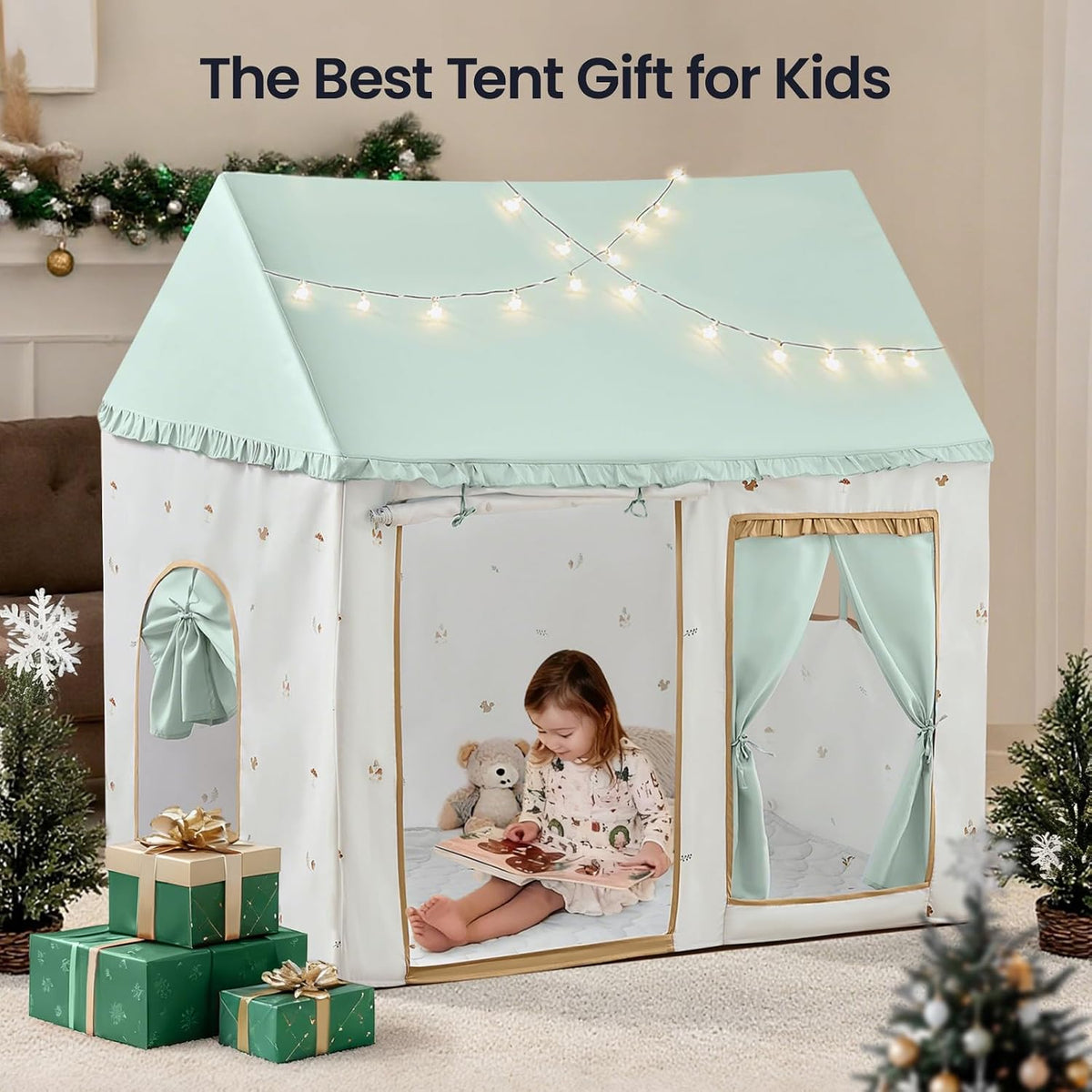 Tiny Land 鼠尾草綠小屋遊戲帳篷 Sage Green Kids Playhouse Tent