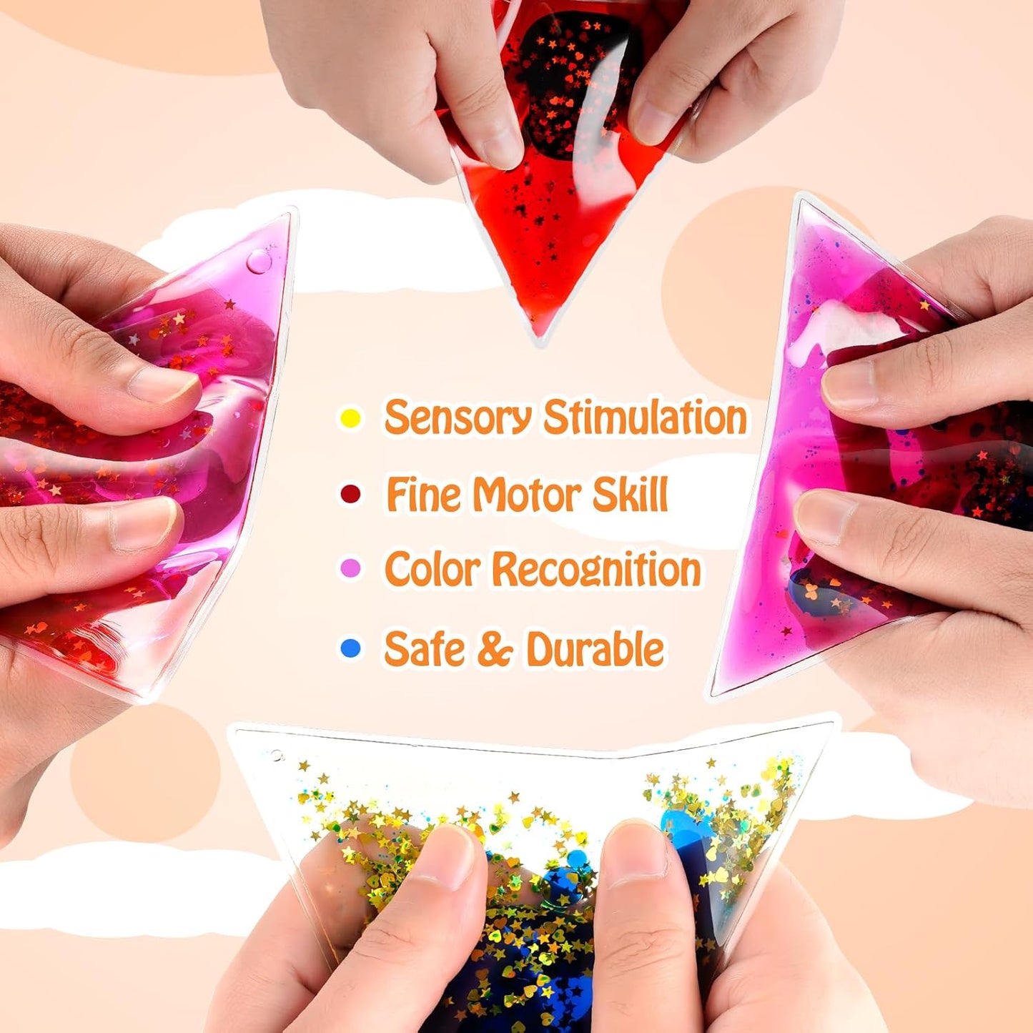 三角形液態感統玩具 6入組  Triangular Liquid Motion Toys 6-Pack