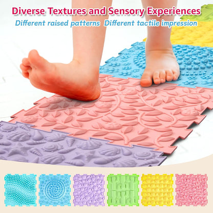 自閉兒童感官按摩拼圖地墊（馬卡龍款） Autism Sensory Massage Puzzle Mats (Macaron)