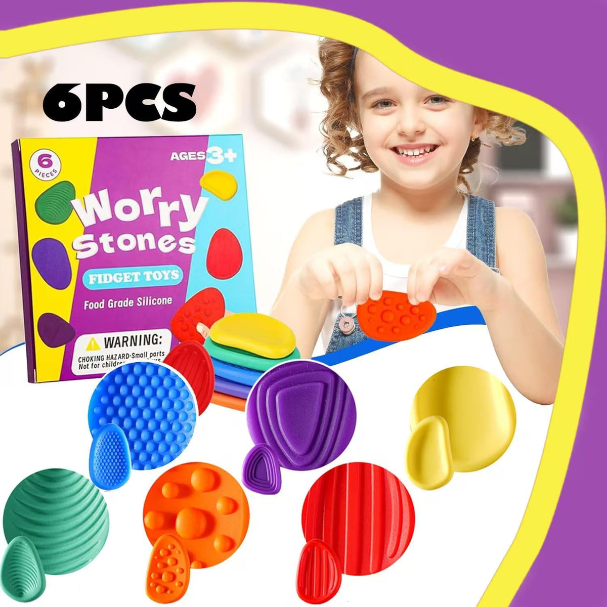 安撫石感統觸覺減壓石 Worry Stones Sensory Calming Stones (Pack of 6)