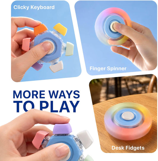LESONG 二合一鍵帽按壓旋轉指尖陀螺 2-in-1 Clicker Spinner Fidget (Pack of 2)