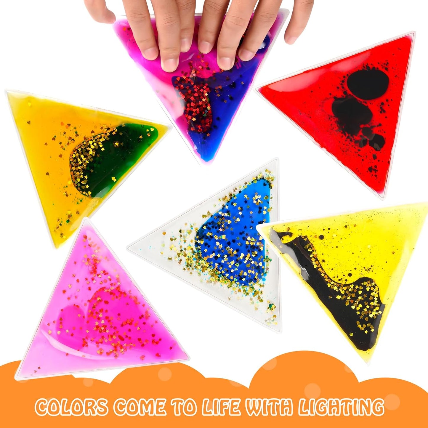 三角形液態感統玩具 6入組  Triangular Liquid Motion Toys 6-Pack